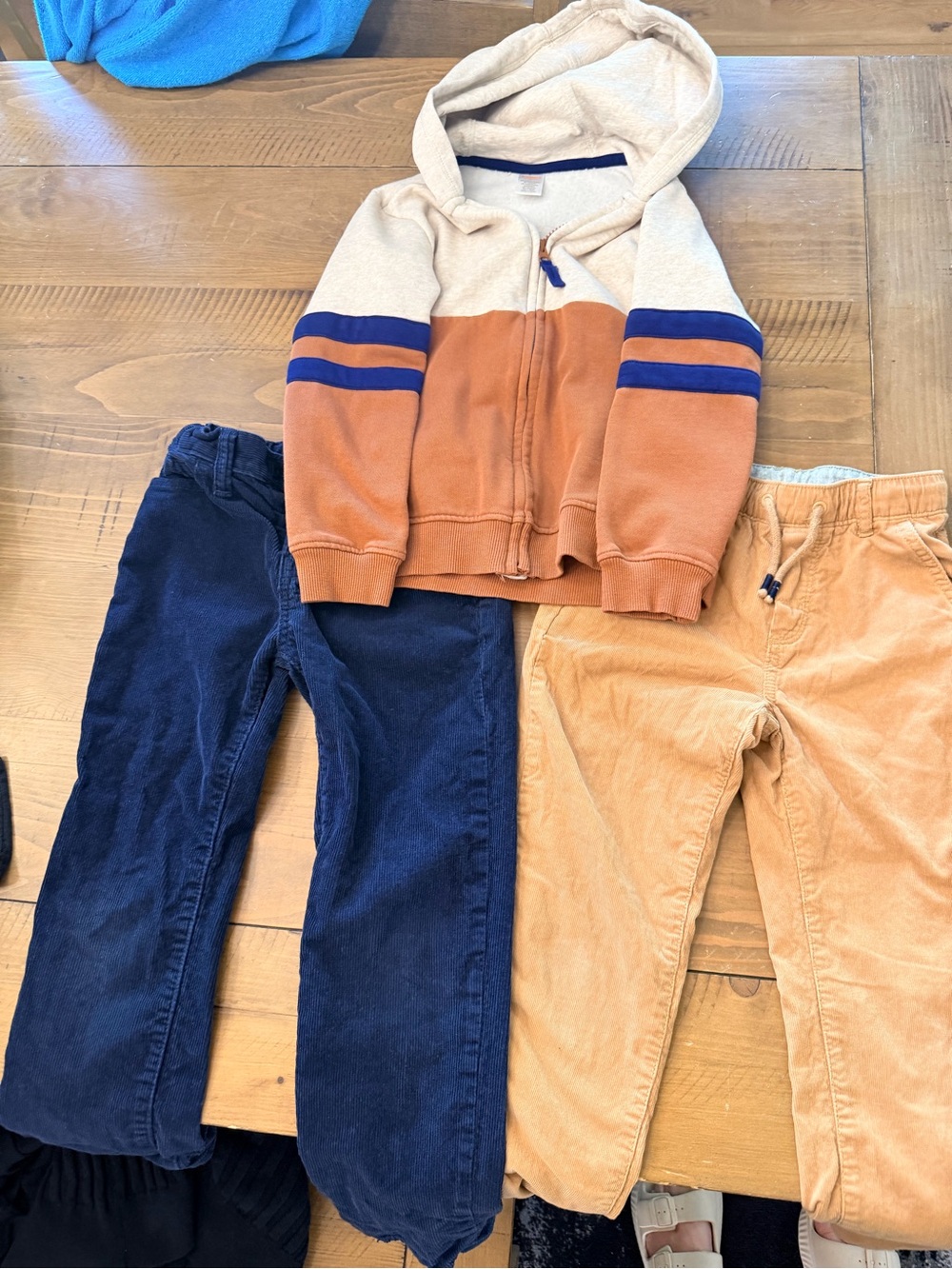 Kids size small(7) Cordoroy pants and zip up hoodie set.